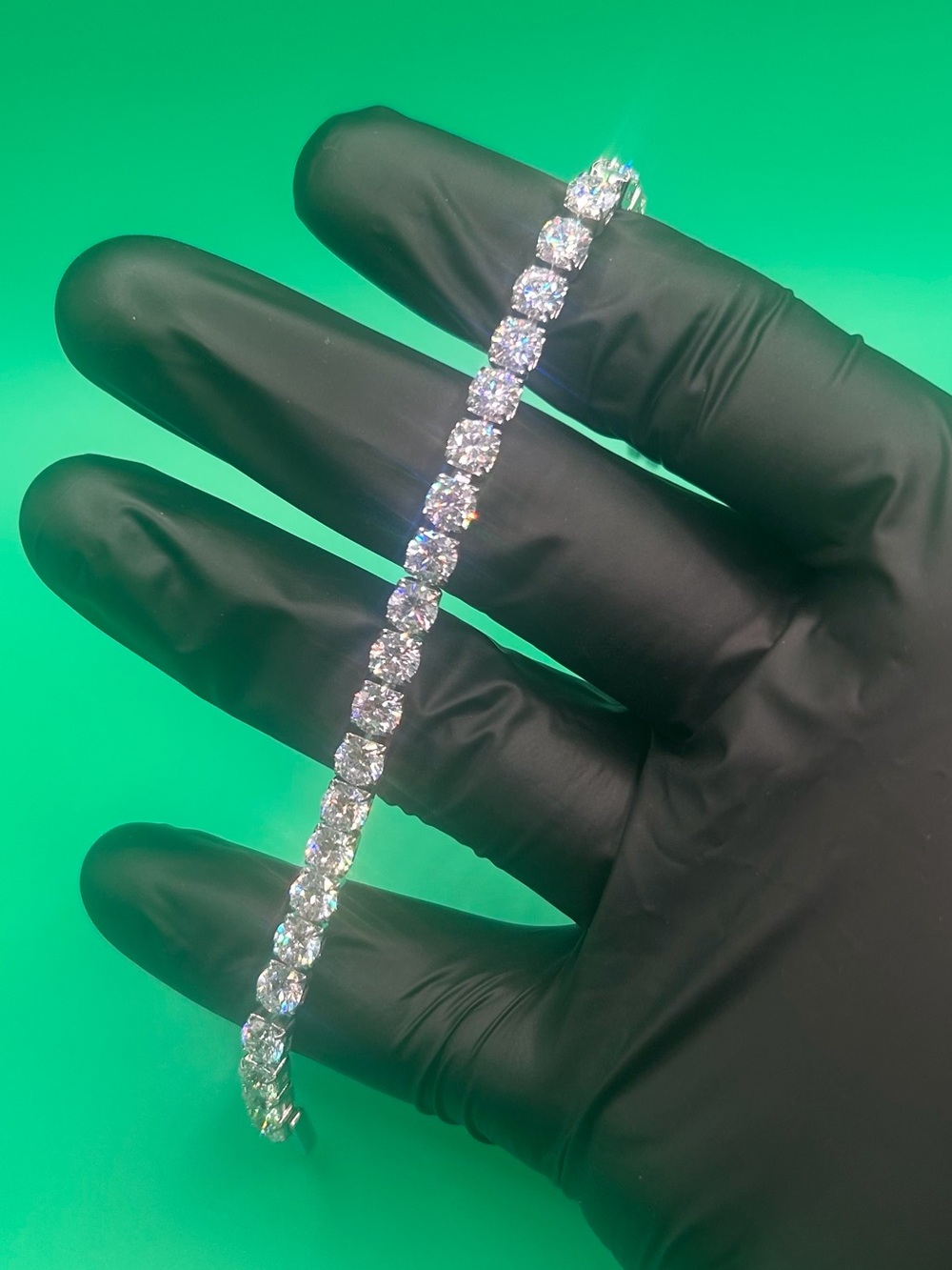 5mm Silver Moissanite Tennis Bracelet VVS1 7 Inch Womens No Pass New